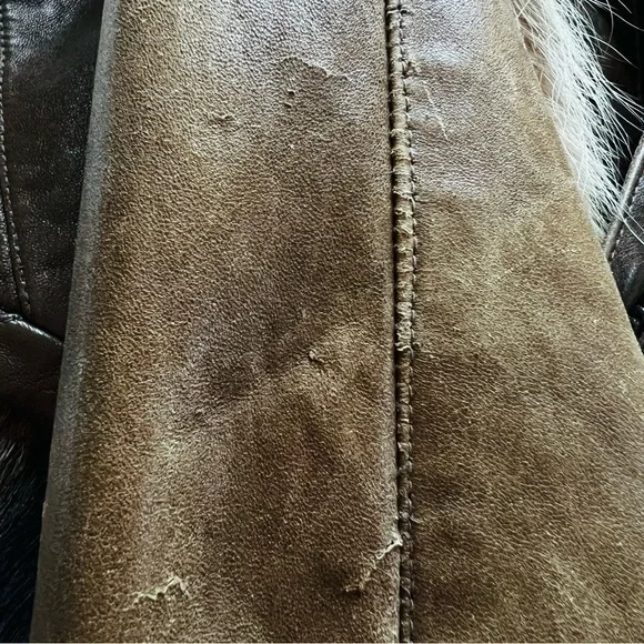 Rare Authentic Vintage Raccoon Fur Leather Bomber Made in the USA - Picture 10 of 15